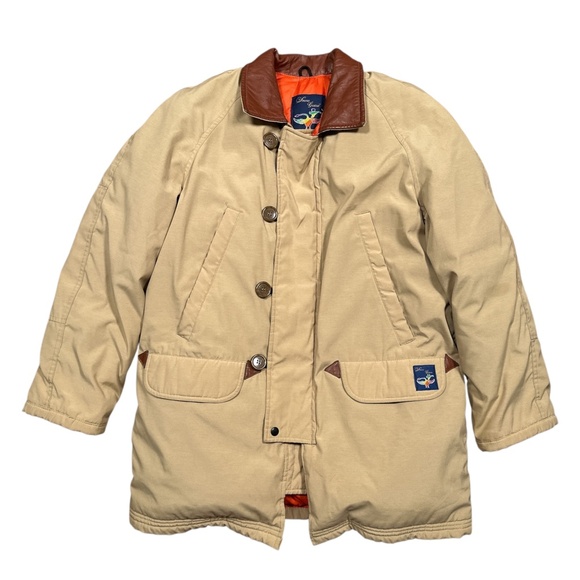 Vintage 90s Canada Goose Snow Goose Down Leather Collar Parka Coat Mens Medium - Picture 1 of 16